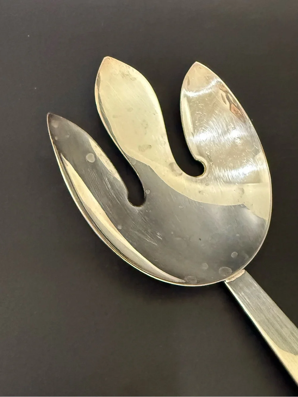 Vintage SSS HAWTHORNE NJ Quadruple Silverplate 13” Salad Serving Fork